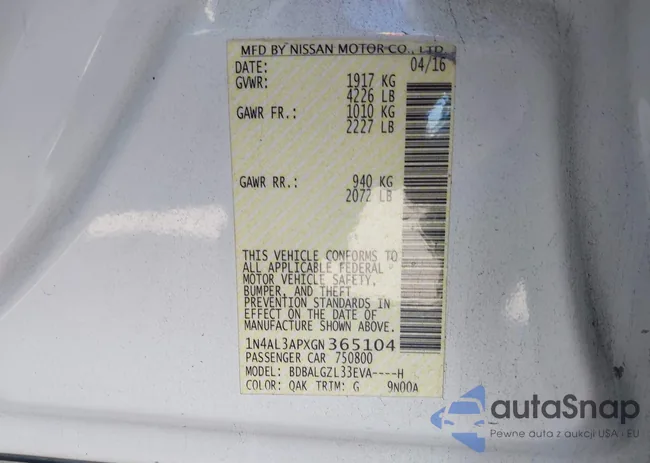 1N4AL3APXGN365104: 44138220