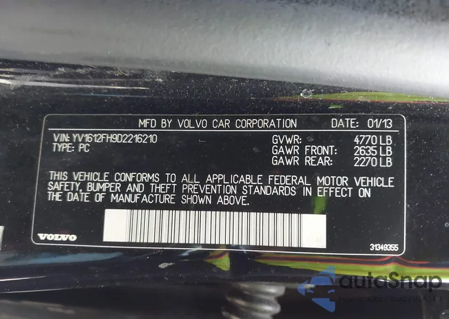 YV1612FH9D2216210: 44138341