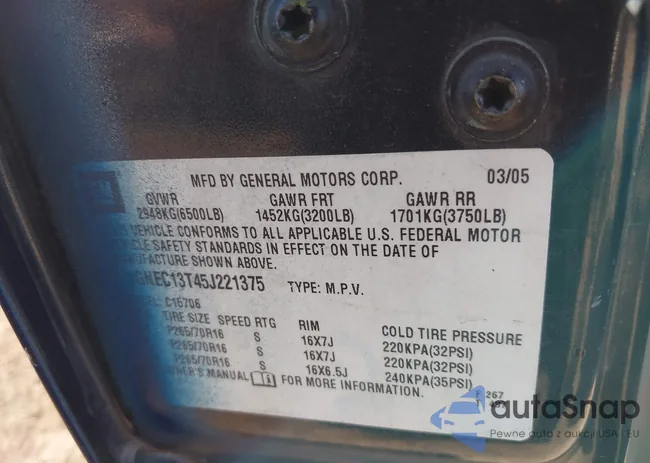 1GNEC13T45J221375: 44138427