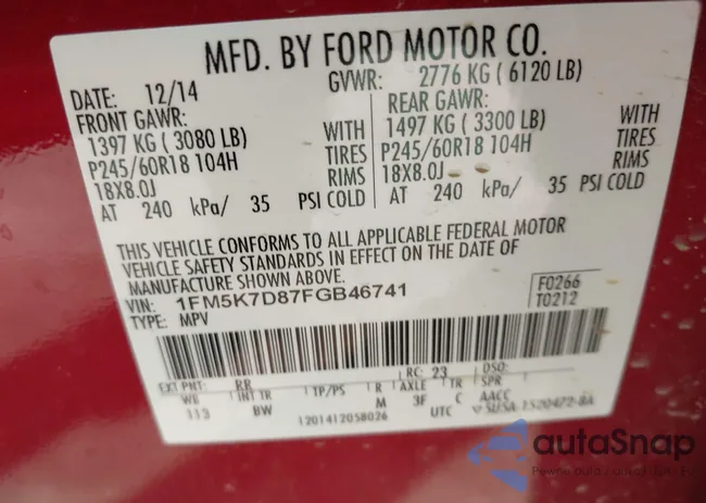 1FM5K7D87FGB46741: 44139499