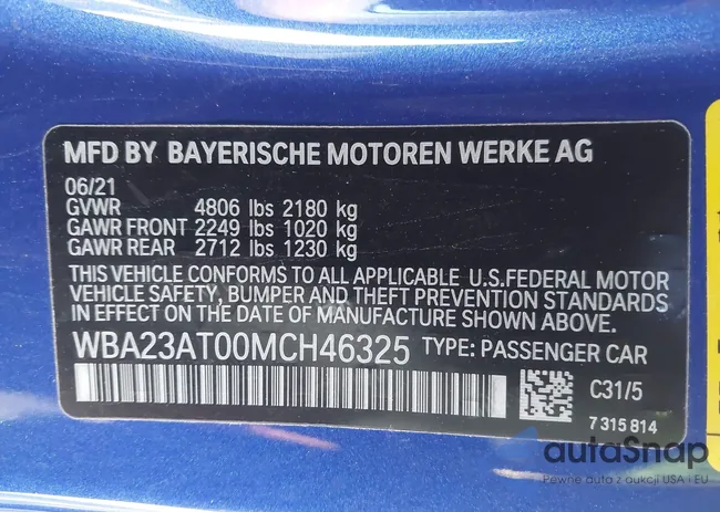 WBA23AT00MCH46325: 44139516