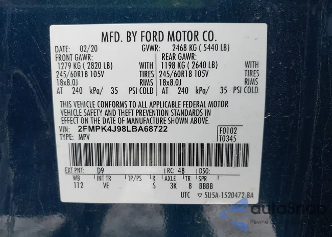 2FMPK4J98LBA68722: 44139517