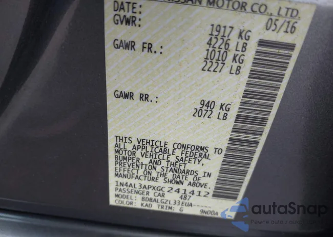 1N4AL3APXGC241412: 44139706