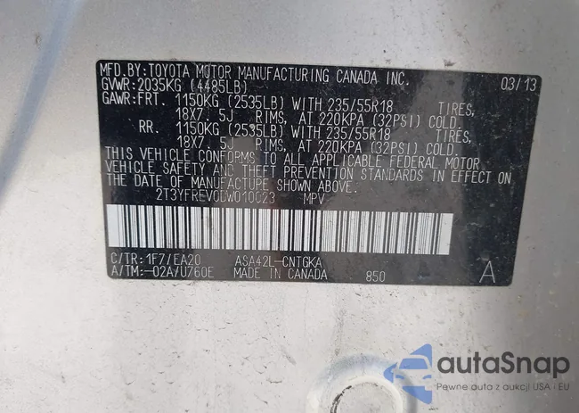 2T3YFREV0DW010023: 44139741