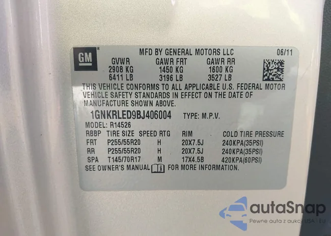 1GNKRLED9BJ406004: 44139859