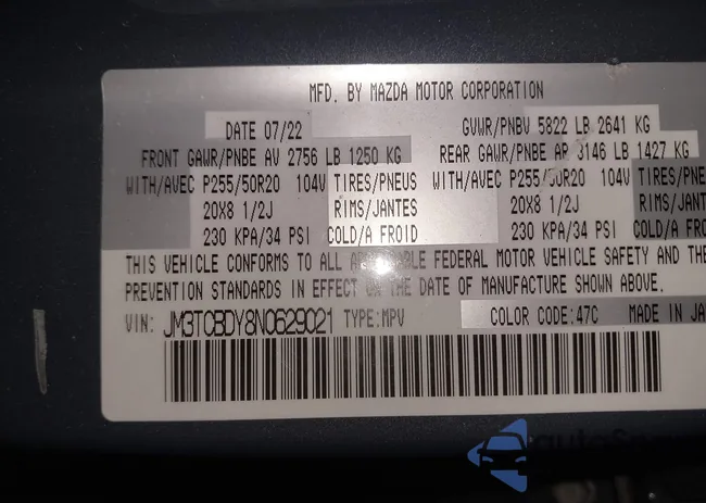 JM3TCBDY8N0629021: 44139877