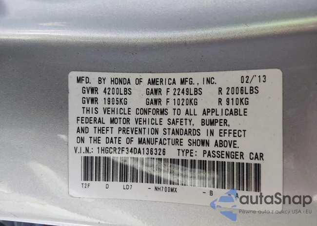 1HGCR2F34DA136326: 44140008