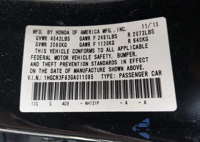 1HGCR3F83GA011095: 44139238