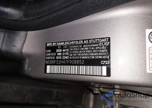 WDBRF52H47F908852: 44140630