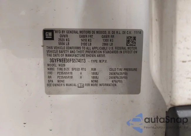 3GYFNEE36FS574013: 44140650