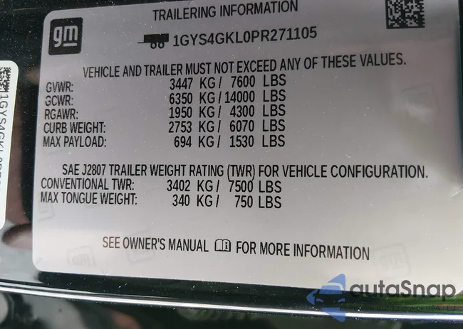 1GYS4GKL0PR271105: 44140935