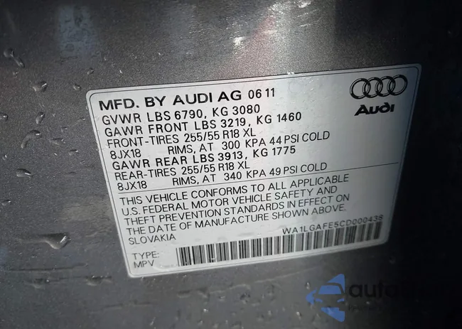 WA1LGAFE5CD000438: 44140970