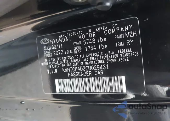 KMHTC6AD3CU029431: 44140142