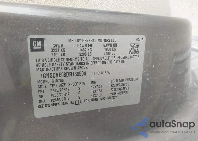 1GNSCAE03DR139594: 44140413