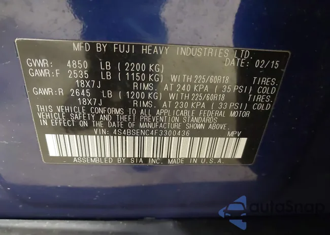 4S4BSENC4F3300436: 44140415