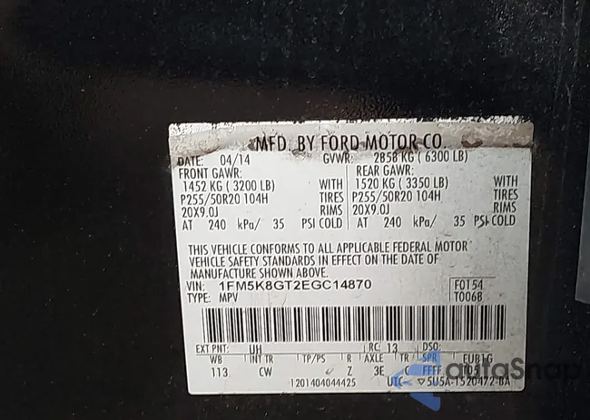 1FM5K8GTVEGC14870: 44140469