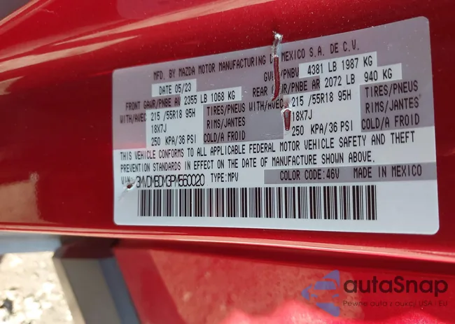 3MVDMBDM3PM560020: 44141515