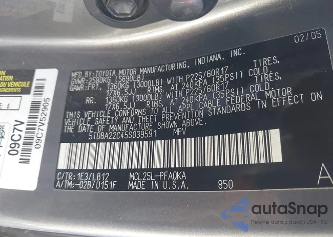 5TDBA22C45S039591: 44141553