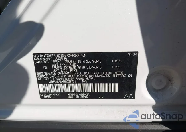 JTMAAAAAXRA038731: 44141558