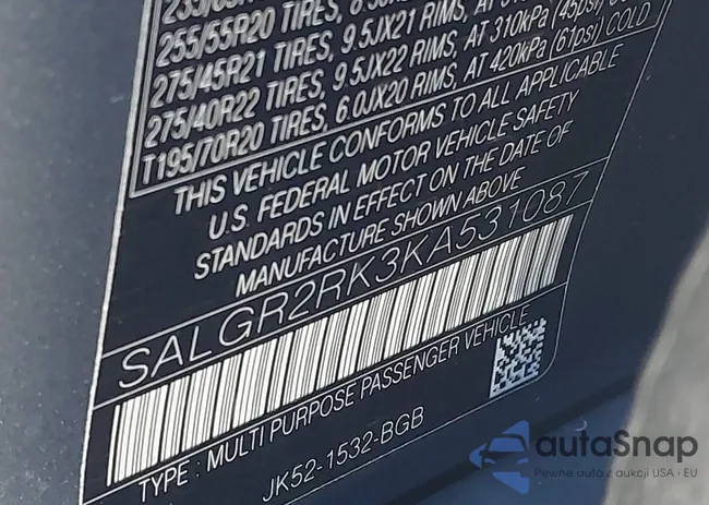 SALGR2RK3KA531087: 44141574