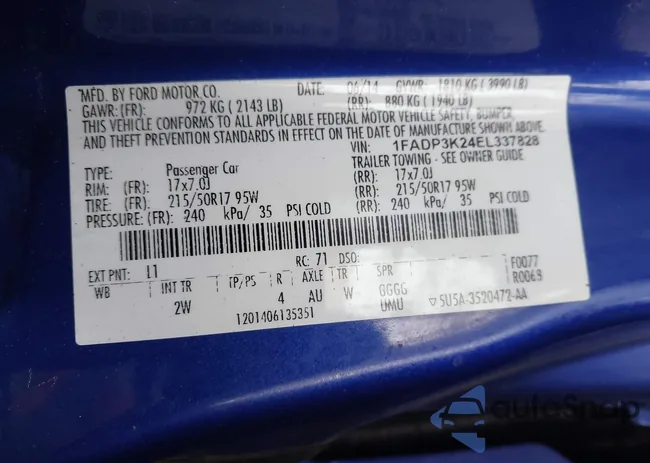 1FADP3K24EL337828: 44141619