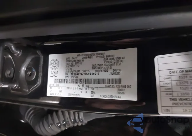 1FTEW1EP9KFB66016: 44141712