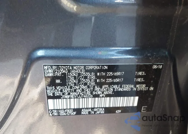 JTMBFREV1JJ746226: 44141760