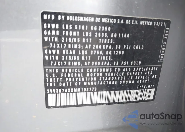 3VV3B7AXXMM103779: 44141840