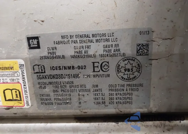 5GAKVDKD3DJ151496: 44141859