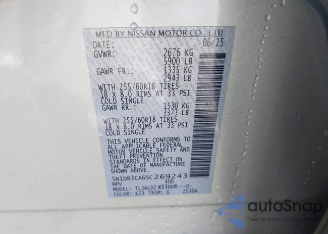 5N1DR3CA6SC269243: 44141905