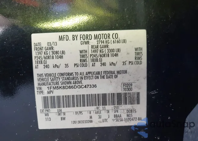 1FM5K8D86DGC47336: 44141959