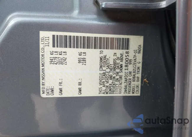 1N4AL2AP2CC180058: 44141968