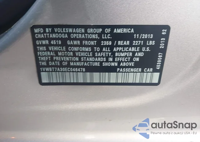 1VWBT7A30EC046478: 44141976