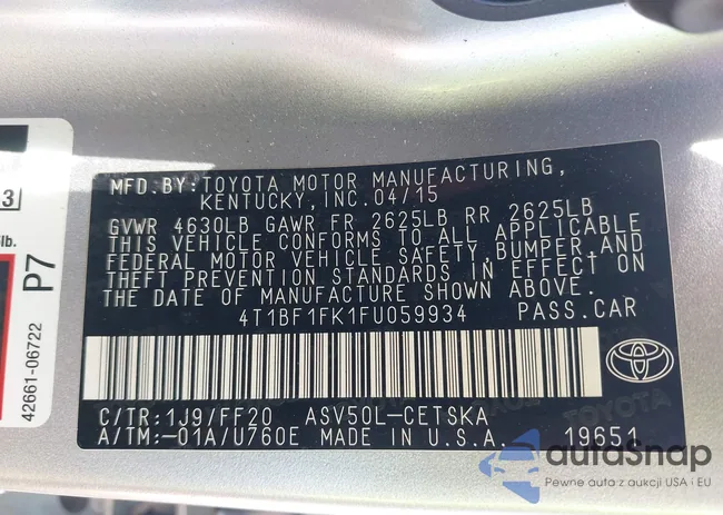 4T1BF1FK1FU059934: 44141997