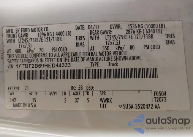 1FTBF2B69HED44333: 44141111