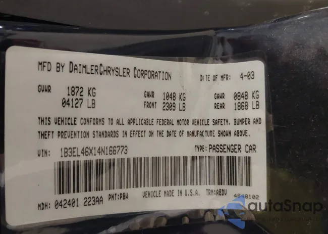 1B3EL46X14N166773: 44141171