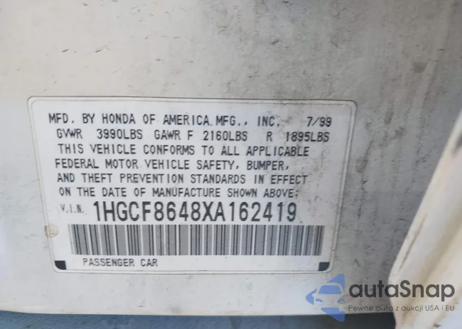 1HGCF8648XA162419: 44141299