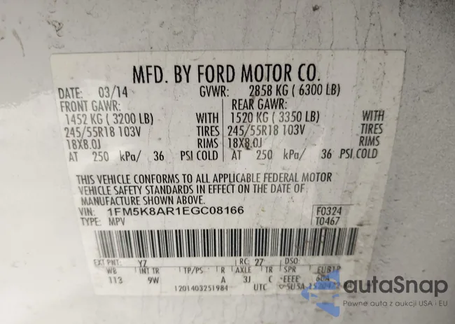 1FM5K8AR1EGC08166: 44141429