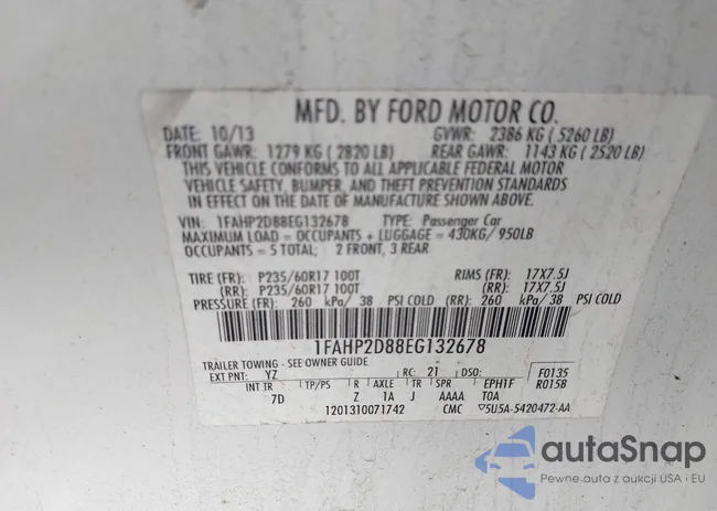 1FAHP2D88EG132678: 44142565