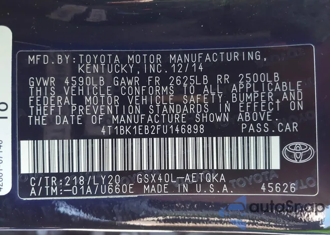 4T1BK1EB2FU146898: 44142653