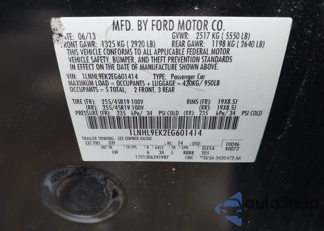 1LNHL9EK2EG601414: 44142693