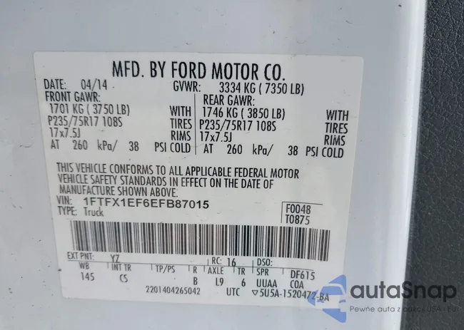 1FTFX1EF6EFB87015: 44142748