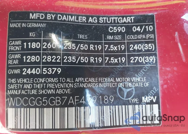 WDCGG5GB7AF499189: 44142753