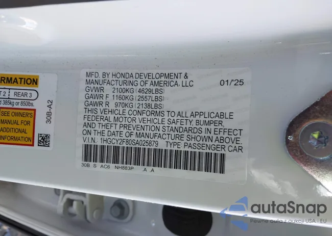 1HGCY2F80SA025879: 44142894