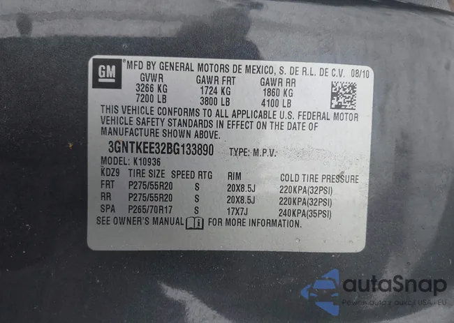 3GNTKEE32BG133890: 44142962