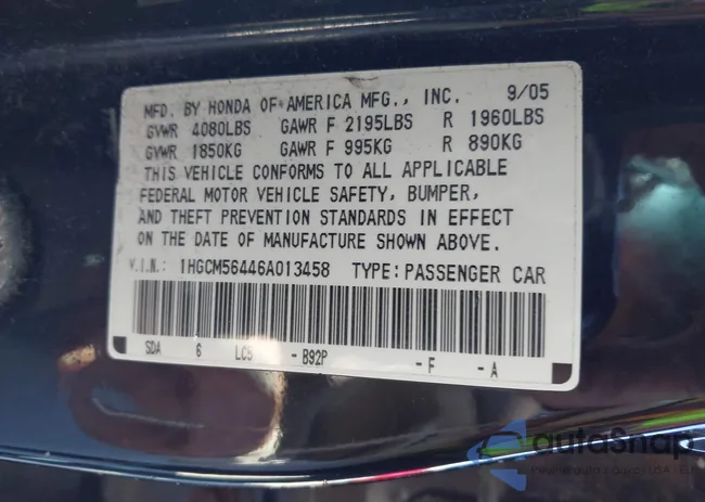 1HGCM56446A013458: 44142091