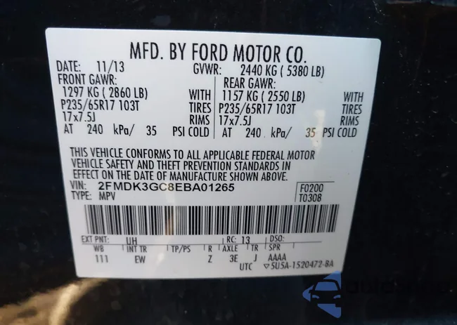 2FMDK3GC8EBA01265: 44142119