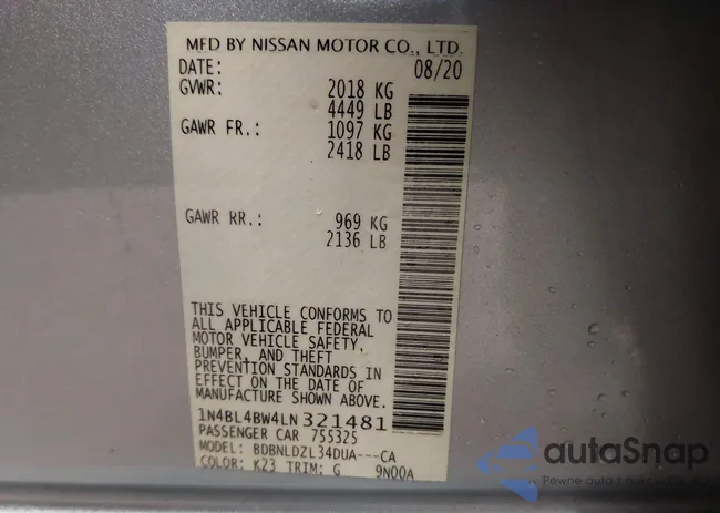 1N4BL4BW4LN321481: 44142250