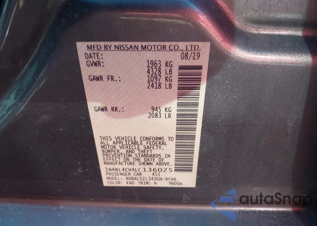 1N4BL4CV4LC136025: 44143496