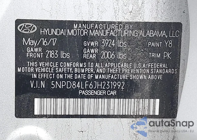 5NPD84LF6JH231992: 44143502